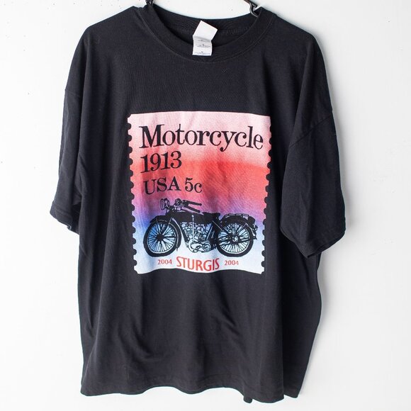 Other - Sturgis 2004 Motorcycle 1913 USA Stamp Short‎ Sleeve T-Shirt XL